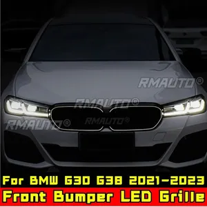 Grilles de radiateur supérieures LED de style racing pour BMW Série 5 G30 G38 2021-2023, pièce extérieure de pare-chocs avant de voiture - Product Image 3