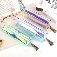 2024 nouvelle trousse à crayons Laser pour étudiants en maille transparente artistique