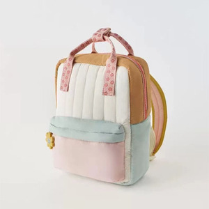 Venta al por mayor de moda personalizada niños niñas hilo acolchado cuadrado abajo estudiante suave cómodo de gran capacidad de las mujeres mochilas escolares - Product Image 1