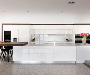 Custom High Gloss Modular <b>Kitchen</b> Cabinets <b>Island</b> Complete Set for Apartment and Villa Use - Product Image 3