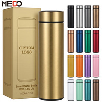 Thermos intelligent de haute qualité de 17 oz avec rappel de température, affichage numérique LED sur le couvercle, bouteille d'eau en acier inoxydable pour le thé