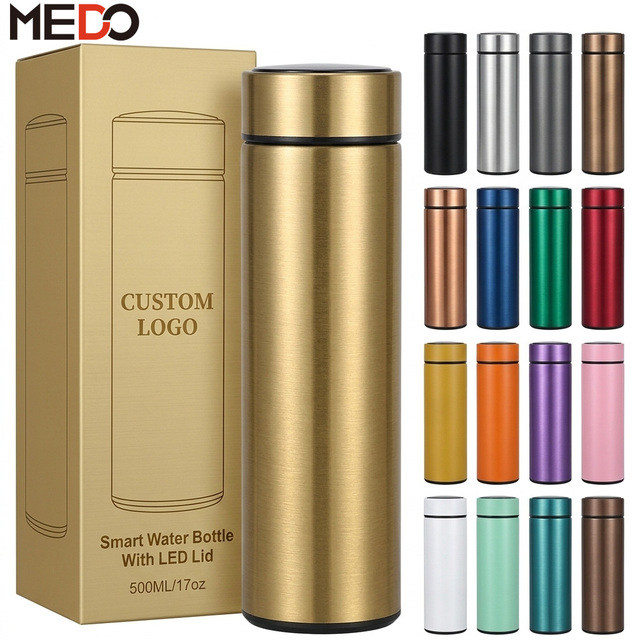 High Quality 17oz Vacuum Smart Reminder Thermos Flask Led Digital Temperature  Display Lid Stainless Steel Water Bottle for Tea