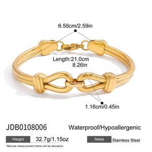 Bracelets et Joncs Élégants en Acier Inoxydable Massif 316L Plaqué Or 18K pour Femme – Bijoux Tendance - Product Image 6