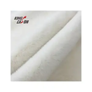 KINGCASON nuovo Design 300GSM 1.8M 100% poliestere finta pelliccia animale tessuto lavabile in pelliccia sintetica bianco per cappotto