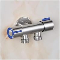 Robinet de salle de bain en acier inoxydable à double commande avec pommeau de douche à eau froide et vanne triangulaire pour machine à laver