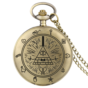 Moderne One-Eyed Devil Pendentif Chaîne Collier Quartz Montre De Poche Avec Gravity Fall's Bill Cipher Time Gem Weird Town - Product Image 6