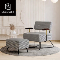 Chaise longue de luxe en velours moderne Chaise de salon moderne avec accoudoirs