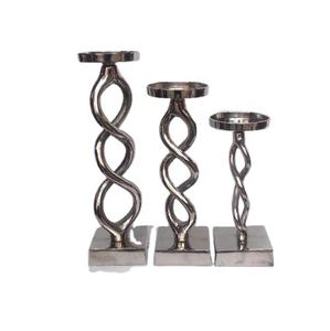 Nickel Plated Twisted Style <b>Candle</b> <b>Holder</b> With Made in Cast Aluminium Home Decoration Metal <b>Candle</b> <b>Holder</b> - Product Image 1