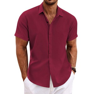 Chemises pour hommes de haute qualité en gros, chemises blanches à manches courtes, <span class=keywords><strong>chemise</strong></span> en coton boutonnée pour l'été et les activités de plein air - Product Image 2