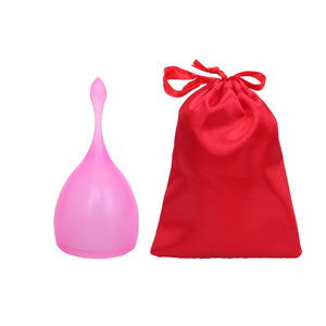 Aprobado por la FDA de calidad superior de silicona médica Las copas menstruales <span class=keywords><strong>con</strong></span> almacenamiento bolsa de tela - Product Image 2