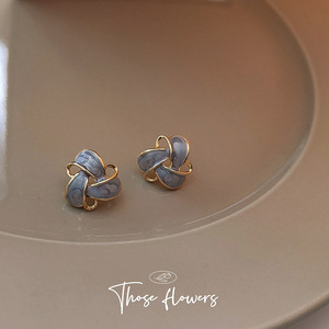 Pendientes de botón geométricos de flor esmaltada para mujer, chapados en <span class=keywords><strong>oro</strong></span> de 14K, chapados en <span class=keywords><strong>plata</strong></span>, 19mm, de moda, joyería de moda al por mayor - Product Image 1