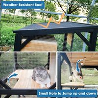 Enclos extérieur pour chat à 4 niveaux de 70,9 po de hauteur avec sol amovible, griffoir, boule en sisal, base à 4 roues, imperméable, toutes saisons