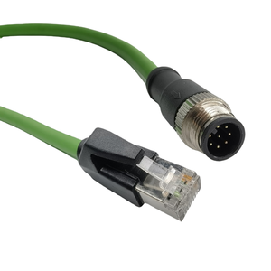 ON SALE, 5M Length, M12 Connector 4pin 8pin a X D <strong>Code</strong> Plug RJ45 Profinet Ethernet Cable IP67 Flex Double Shielded Wire Harness - Product Image 3