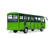 Nouveau bus électrique bleu moderne pour 17 passagers, avec portes, véhicule de tourisme personnalisé pour sites touristiques