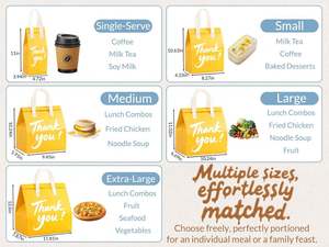 Bolsa Térmica Aislante Biodegradable de Tela No Tejida, Bolsa Personalizada para Entrega de Alimentos, para Pan, Pastel, Pizza, Comida para Llevar, con Cierre de Cremallera - Product Image 5