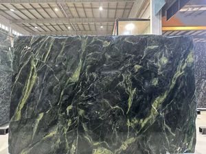 Cucina di lusso cascata isola antibatterico verde smeraldo palazzo lastre - Product Image 2