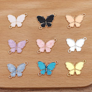 1.4Cm * 2Cm Twee Gaten Kleurrijke Emaille Vlinder Hanger Ornamenten Zinklegering Vlinder Connecter Bedels Voor Diy Ketting Armband - Product Image 2