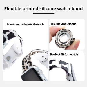 Bracelet de sport en silicone personnalisé OEM ODM imprimé UV, compatible avec Apple <span class=keywords><strong>Watch</strong></span> Ultra 2, séries 11, 10, 9, 8, 7, 6, toutes tailles, avec breloque de luxe - Product Image 3