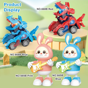 Personnalisé 2 en 1 automatique <span class=keywords><strong>dinosaure</strong></span> <span class=keywords><strong>transformer</strong></span> voiture jouets avec lumière et musique véhicule électrique cadeaux pour garçons - Product Image 6
