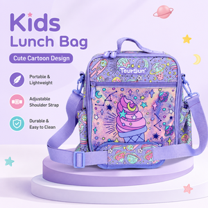 Borsa Termica per Bambini a Forma di Gelato, Leggera e Portatile, Borsa Frigo Isolante Resistente per Alimenti con Manico e Tracolla - Product Image 1