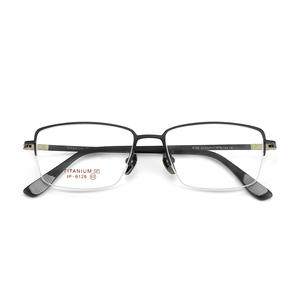 Montures de lunettes rectangulaires semi-cerclées en titane pour hommes 6128 – Demi-monture légère en titane pur pour verres correcteurs Danyang - Product Image 1