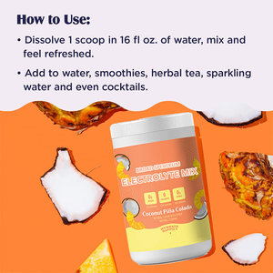 ผงเครื่องดื่มอิเล็กโทรไลท์ Pina colada แบบผงผสมไม่มีน้ำตาลให้ความชุ่มชื้นแบบคีโตอิเล็กโทรไลท์รสมะพร้าวผงเครื่องดื่มพลังงาน - Product Image 2