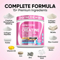 OEM ODM Private Label Suplemen Wanita Creatine Monohydrate Kolagen BCAA Myo-Inositol Lean Muscle Rasa Jeruk Tropis Gummy untuk Kulit
