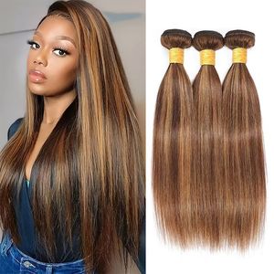 ผมแท้แบบตรง P4/27 ไฮไลท์  ขนาด 14-30 นิ้ว  แบบ Remy  ต่อผมได้  สามารถดัดได้ สำหรับผู้หญิง - Product Image 6