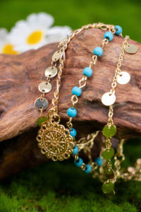 Set of 5 Gold-Plated Chain Link <b>Necklace</b> for Women Bohemia Classic Thick Multi-Layer Stack Chunky Alloy Jewelry - Product Image 2