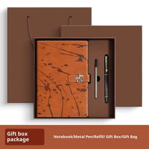 Wholesale Promotional Corporate Business Luxury Office Custom Logo A5 Pu Black Modern Embossed Notebook Planner 2-in-1 Set - Product Image 3