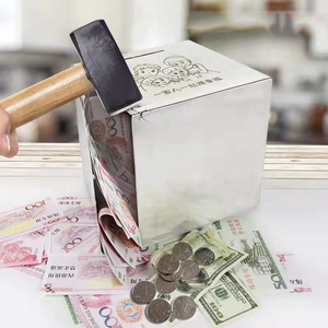 <span class=keywords><strong>Tirelire</strong></span> en acier inoxydable incassable doit <span class=keywords><strong>casser</strong></span> pour ouvrir une <span class=keywords><strong>tirelire</strong></span> de grande capacité pour le changement de pièces en argent réel - Product Image 4