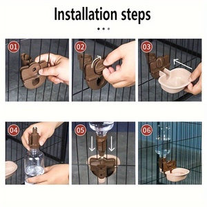 Wall Mounted Pet Feeder Bowl <b>Cage</b> Mounted Food Water Dish <b>for</b> <b>Cats</b> and Small Dogs - Product Image 4