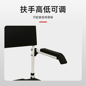 <b>Commode</b> <b>Chair</b> With Wheels And Footrests For Bathroom Safety Equipment White Color Modern Style - Product Image 3