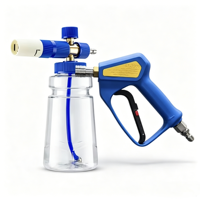 Pistolet Canon à Mousse pour Nettoyeur Haute Pression avec Adaptateur en Laiton Auto-Verrouillant à Entrée Pivotante, Pulvérisateur de Mousse pour Lavage Automobile, Compatible avec Plusieurs Nettoyeurs