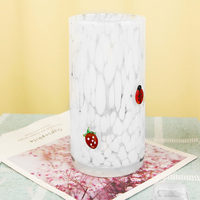Gobelet personnalisé à pois de dessin animé, verre à boire en cristal blanc et rose à pois, verre highball