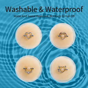 Couvre-mamelon d'anneaux de mamelon non piercing adhésif en silicone de mode sexy - Product Image 5