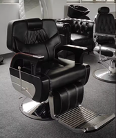 Chaise de barbier en cuir noir classique meubles de salon de barbier pour hommes meubles de chaise de barbier