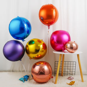 Ballons en aluminium 4D dégradés ronds de 22 pouces joyeux <span class=keywords><strong>anniversaire</strong></span> fournitures de décoration de fête de mariage boule 4D en métal doré - Product Image 3