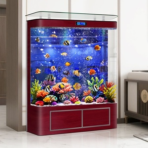 2026 Nieuw Huis All-in-one Grote Rechthoekige Box Visbak Woonkamer Verticale Kast Slimme Eco Zuurstofgenererende Glazen Aquarium - Product Image 4