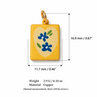 Nouveauté 2026 Breloques DIY personnalisables en laiton plaqué or 18K, motifs fleur colorée, poussin, chat, maison, breloques pendentifs en cuivre pour la création de bijoux et cadeaux
