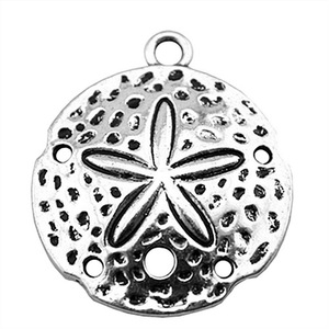 Pendentif Dollar de Sable 35x30mm en Alliage de Zinc Argent Vieilli à <span class=keywords><strong>Boucle</strong></span> Unique pour la Fabrication de Colliers Thème Côtier - Product Image 3