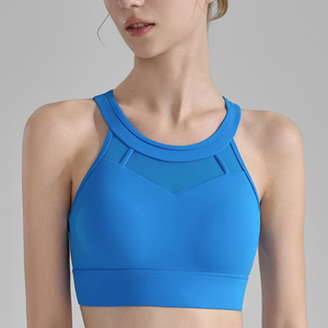 Phụ Nữ Của Co Giãn Cao Hỗ Trợ Áo Ngực Thể Thao Mềm Nén Thoáng Khí Lưới Chèn Có Thể Điều Chỉnh Cộng Với Kích Thước Liền Mạch Hoạt Động Spandex - Product Image 4