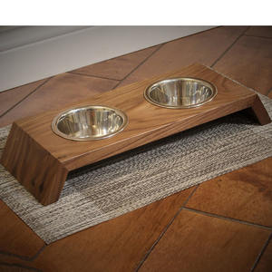 Commercio all'ingrosso in <span class=keywords><strong>legno</strong></span> massiccio Pet Food Stand in <span class=keywords><strong>legno</strong></span> elevato cane gatto ciotole supporto rialzato Rack Feeder Stand con <span class=keywords><strong>ciotola</strong></span> in acciaio inox - Product Image 2