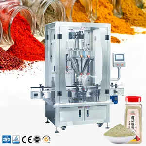 Auger Type Talcum Protein Spice Dry Syrup Powder Bottle Jar Packing Filling Machine