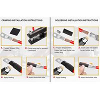 Kit d'embouts de câble de batterie électrique en cuivre, assortiment de cosses annulaires et de connecteurs de fils, avec gaine thermorétractable