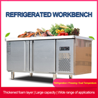 Congélateurs Horizontaux Professionnels pour Cuisine, Table de Travail en Acier Inoxydable, Réfrigérateur/Congélateur à Double Température