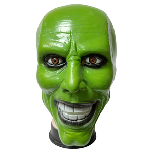 Máscara de <span class=keywords><strong>Disfraz</strong></span> de Loki Verde, Personaje de Película, Jim, <span class=keywords><strong>Disfraz</strong></span> de Cosplay, Látex Suave, Máscara de Carnaval - Product Image 1