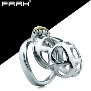 Dispositivo de Castidad Masculina FRRK, Jaulas para Pene, Serie Cobra, Metal, Acero Inoxidable, <span class=keywords><strong>Candado</strong></span> de Castidad Masculino, Jaula Sexual, <span class=keywords><strong>Candado</strong></span> para Pene para Hombres - Product Image 1