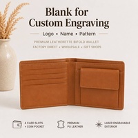 Portefeuille personnalisé au laser, portefeuille de luxe en cuir véritable pour homme, porte-cartes de crédit et porte-monnaie, vente en gros, portefeuille fin en cuir PU gravable au laser