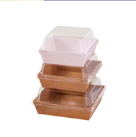 Boîte d'emballage en papier kraft personnalisée pour sandwich, hamburger, pain, hot-dog, boîte à pâtisserie transparente